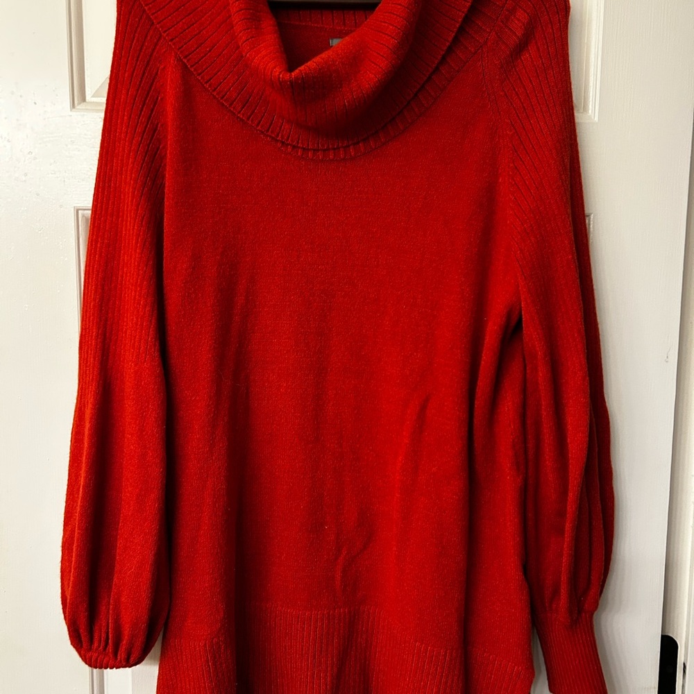 Cozy Red Cowl Neck Sweater